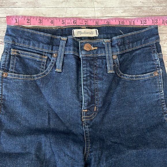 Madewell 10" High Rise Dark Wash Raw Hem Skinny Jeans - Picture 9 of 14